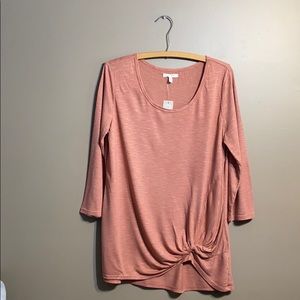 Maurices NWT Salmon Scoop Neck 3/4 sleeves L